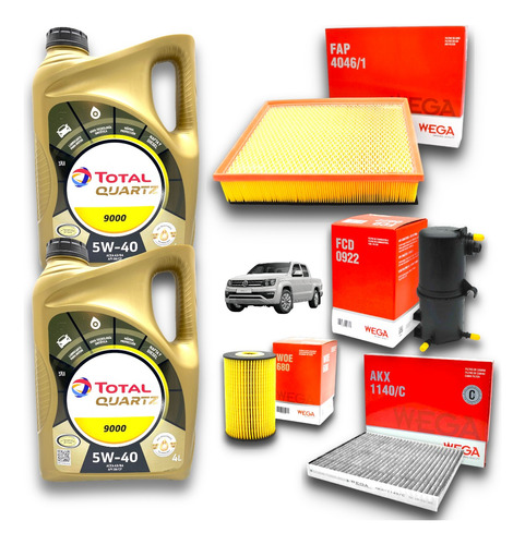 Kit Service 4 Filtros Amarok 2016 A 2024 + Aceite Total 5w40