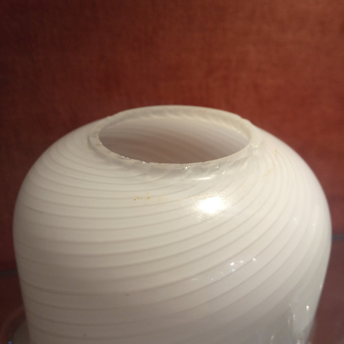 Par Tulipas Cristal De Murano X2 Pantallas Velador Lamparas Blanco Murano Blanco Espiralado (Usado)