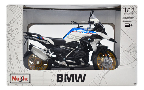 Bmw R1250 Gs Motocicleta A Escala 1/12 Maisto Color Blanco Blanco/negro