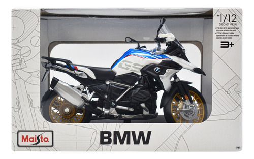 Bmw R1250 Gs Motocicleta A Escala 1/12 Maisto Color Blanco/negro