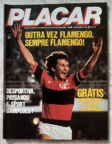 Revista Placar 604 Flamengo Campeão Carioca 1981 Com Pôster 