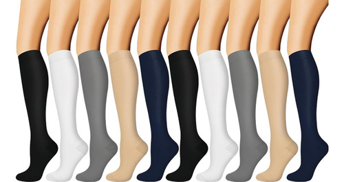 10 Pares Calcetas De Compresión Hombre Mujer Medias Largas