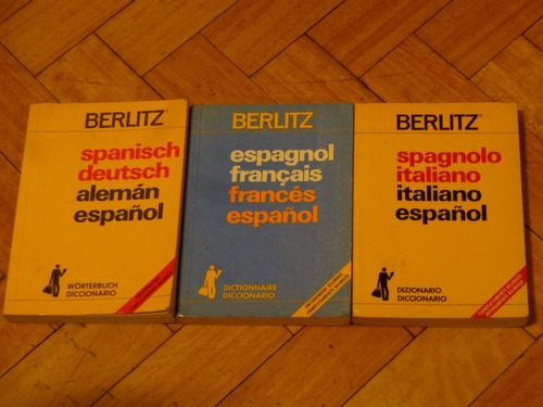 Lote De 3 Diccionarios Berlitz: Francés - Alemán - It&-.