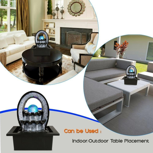 Serenelife Electric Fuente De Agua Decoración W/iluminaci