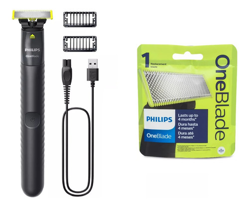 Afeitadora Philips Oneblade Qp1424/10 + Repuesto Qp210