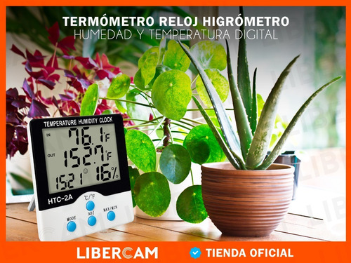 Imagen 9 de 10 de Termometro Higrometro Digital Humedad Temperatura Int Ext