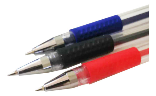 Kit 12 Plumas Tinta Gel Rojo Azul Negro Punta 0.5mm Escolar Tinta Combinado