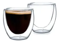 Comprar 2 Copos De Vidro Com Camada Dupla Para Café E Chá 80ml