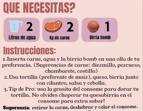 6 Condimentos Birria Bombs O Sazonador Para Birria