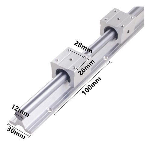 Sbr12-300 Mm Riel Lineal 4 Bloques Sbr12uu Rodamientos ...