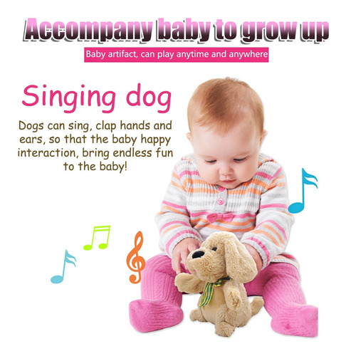 2022 Interactive Clapping Dog Musical Animal Canto De Peluch 