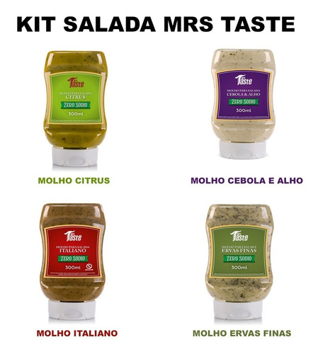Kit Molho De Salada Premium Zero Sódio - Mrs Taste