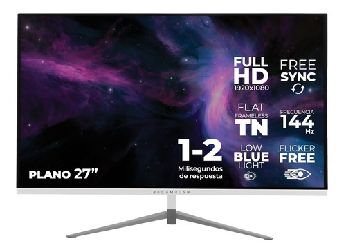 Monitor Gamer Plano Balam Rush 27 Pulgadas 1ms 165hz Blanco