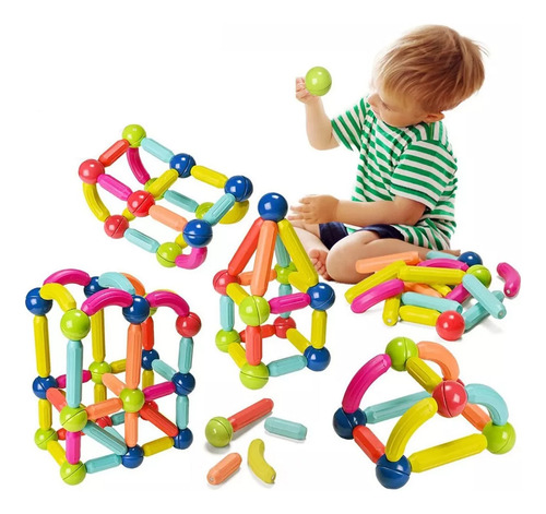 Juego Educativo Para Niños Toy Magnets Blocks, 69 Piezas