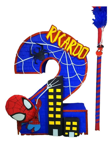 Piñata Hombre Araña 2 Años  Personalizada Modelo 3