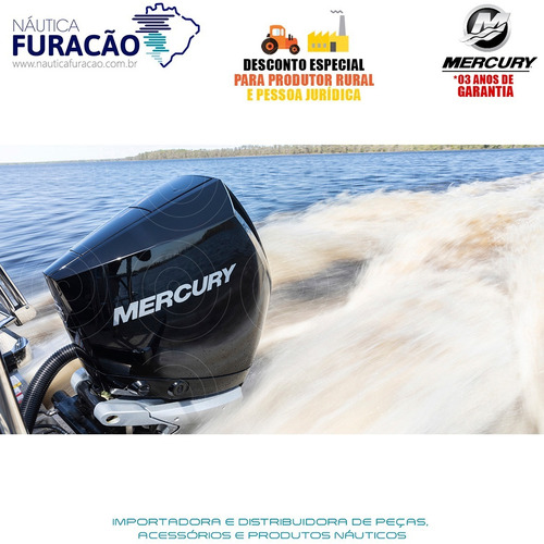 Motor De Popa Mercury 4 Tempos 250hp L V8 Dts Preto