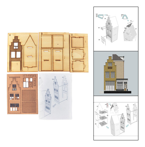 1/87 Conjunto De Modelo De Construção Casa Arquitetura