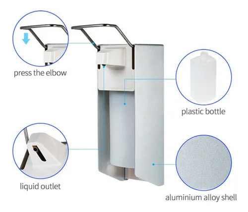Dispensador Manual De Jabón De Aluminio Con Presión De Codo