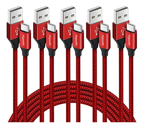 [paquete De 5, 3/3/6/6/10 Pies] Cable Usb Tipo C De Carga Rá