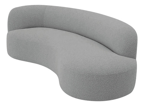 Divã Recamier Orgânico Tokyo 200cm Lado Direito Bouclé Cor Cinza