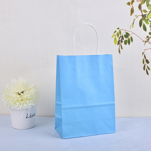 Bolsas De Regalo De Papel Kraft Azul Cielo, 50 Unidades, Rec