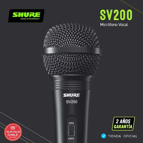 Imagen 3 de 10 de Micrófono Dinámico Shure Sv200 Cardioide Con Cable