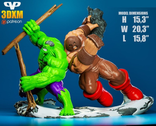 Archivo Stl Impresión 3d - Hulk Vs Juggernaut Diorama 3dxm