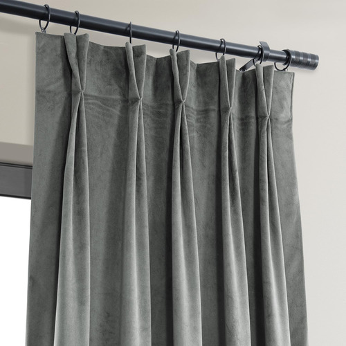 Cortina De Terciopelo Plisada Opaca 140 X 213 Cm