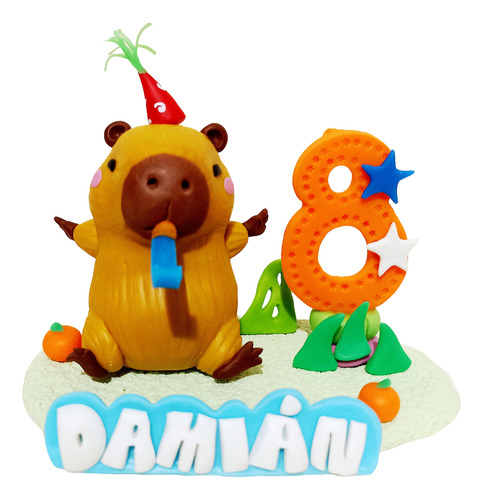 Caketopper Capibara Vela Personalizada Decoración Cumpleaños Niño/niña Capibaras