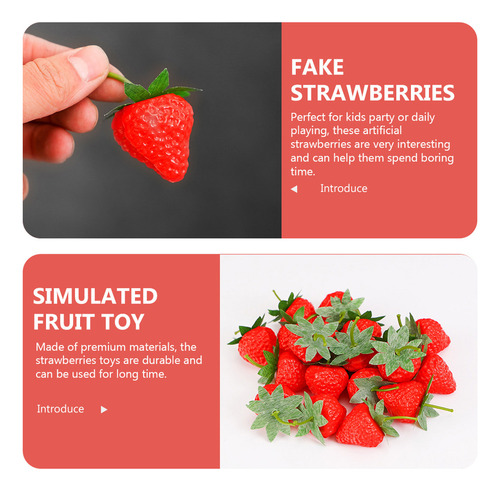 Nuevo Fresas Realistas Simuladas Con Fresa, 40 Unidades