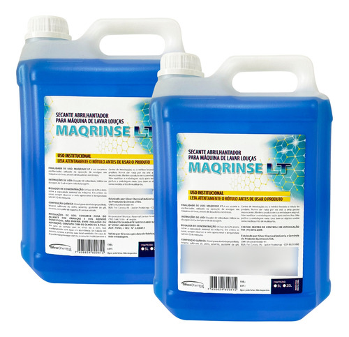 Kit 2 Maq-rinse Lt 5l Secante Lavadora De Louças Industrial