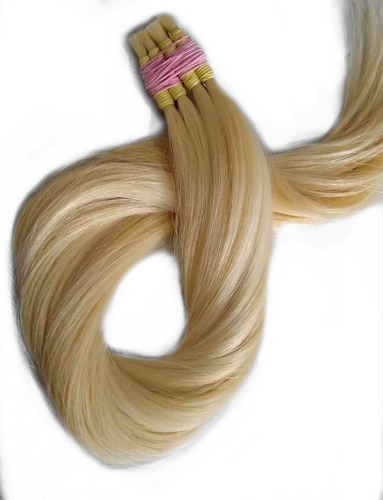 Imagem 2 de 3 de Cabelo Humano Loiro Claro Para Mega Hair 75cm 50g