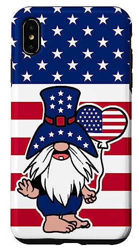 Funda Para iPhone XS Max 4 De Julio Gnomes And Patriotic-02