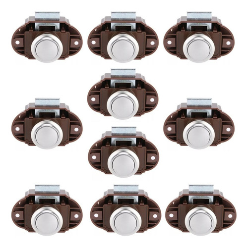 Kit 2 Maçanetas Push Lock Plastico Preto Liga De Zinco Cor Cromado