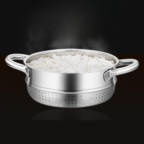 Olla De Acero Inoxidable Para Sopa, Pasta, 20cm Y Rejilla De