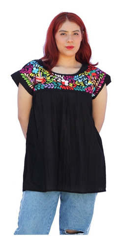 Blusa Artesanal Bordado Palomas