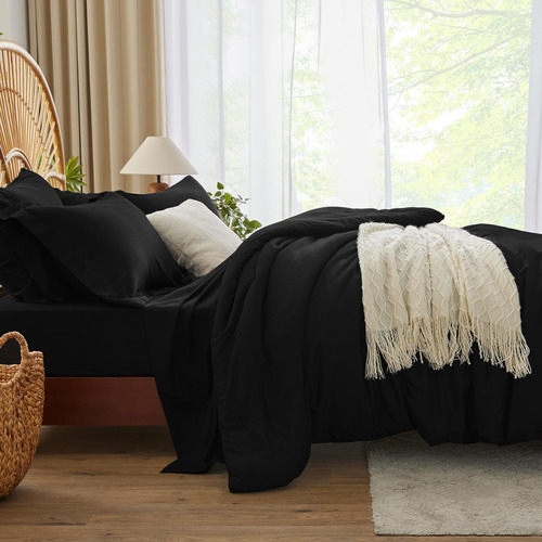 Juego De Edredón King Size Cosy Moment - Negro, Juego De 7
