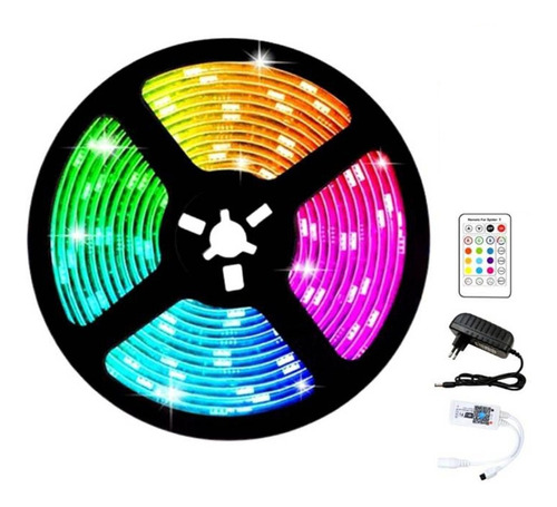 Cinta Luces Led Tira Rgb 15m Control Y Transformador (3x5m)