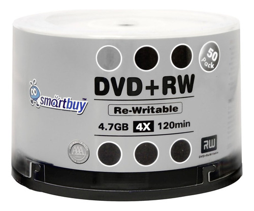 Paquete De 50 Discos Multimedia Dvd Regrabables De Smartbuy 