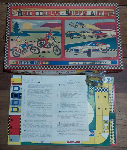 Antiguo Juego De Motocross/super Autos. Completo En Caja. (Usado)