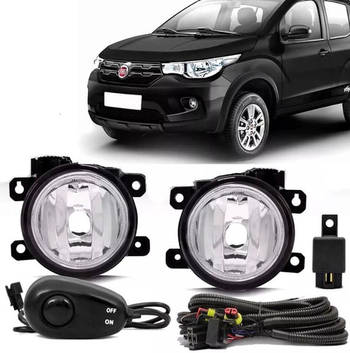 Kit Farol De Milha Auxiliar Neblina Fiat Mobi 2017 A 2018