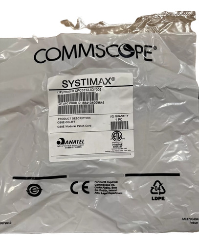 10 Pz Cordon De Parcheo Cat6 Systimax 3ft Cpc3312-03f003