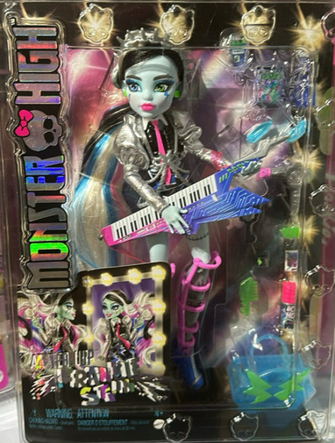 Boneca Frankie Stein Amped Up Rockstar Com Teclado
