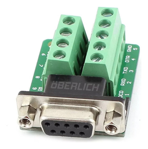 Adaptador Db9 Clema Hembra Rs232 Terminal Conector Serial