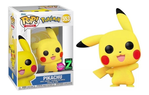 Pikachu Funko Pop Pokemon Flocked Zavvi #553