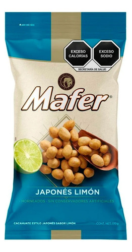 5 Pack Cacahuates Japones Limon Mafer 170gr