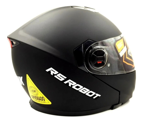 Imagen 5 de 8 de Casco Rebatible Moto Negro Hawk - Gkmotos.uy