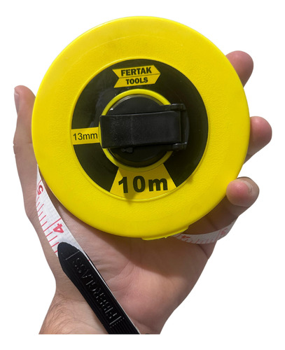 Trena Rolo Fita De Fibra De Vidro Estojo De Pvc 10m X 13mm