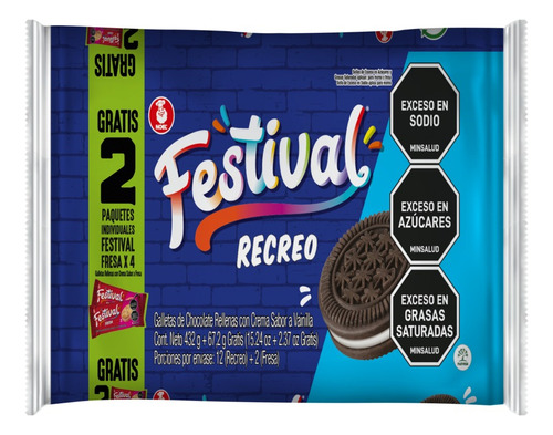 Galleta Festival Recreo 12x4 Gratis 2 Fresa