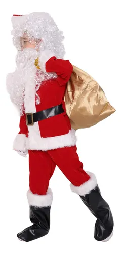 Adomi Traje De Papa Noel De Lujo Para Ninos, 10 Piezas. Disf